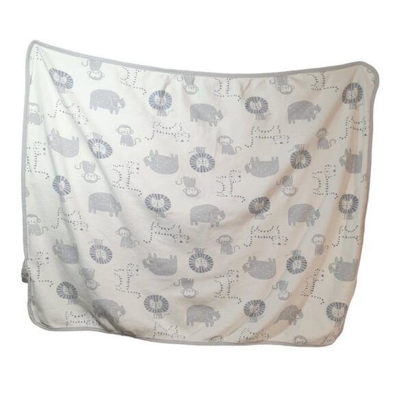 Rene Rofe Safari Lion Monkey Bear Tiger Baby Receiving Lovey Blanket 22" X 30" - Picture 2 of 5